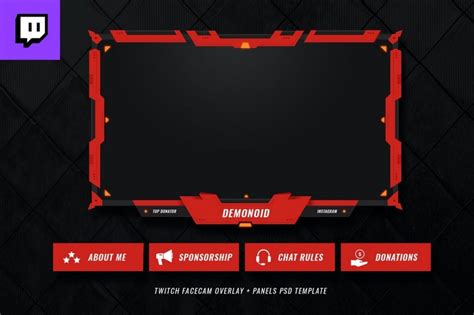 Free customizable Twitch webcam overlay templates 